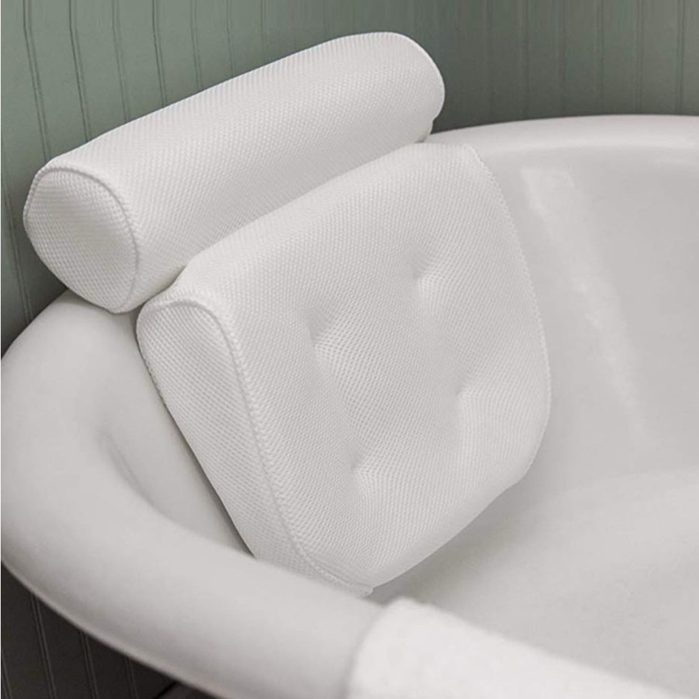 White Bath Pillow Set - Comfort Neck and Back Support